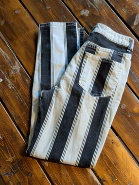 BDG Black and White Vertical Stripe Jeans